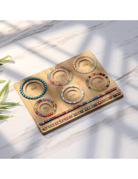 Tablero de cuentas Petoysoso para hacer joyas de bambú 26.5x20cm Tablero de cuentas Petoysoso para hacer joyas de bambú 26.5x20cm