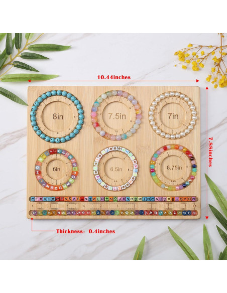 Tablero de cuentas Petoysoso para hacer joyas de bambú 26.5x20cm Tablero de cuentas Petoysoso para hacer joyas de bambú 26.5x20cm