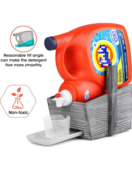 Soporte para Detergente de Lavandería GBtroo Madera Gris Soporte para Detergente de Lavandería GBtroo Madera Gris