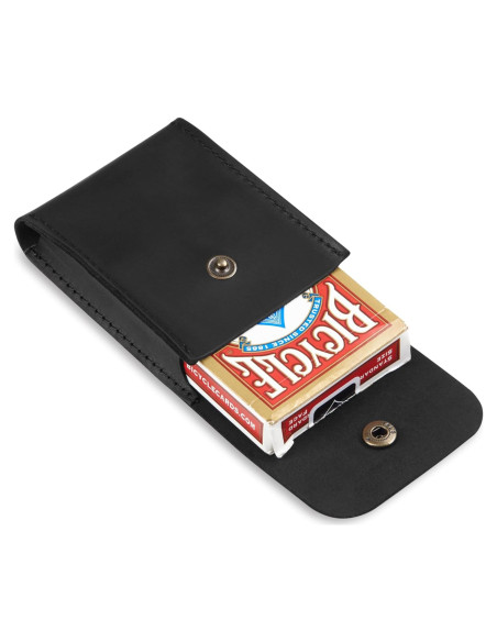 Funda de Cuero para Cartas Makyn - Negro, Compacta y Elegante Funda de Cuero para Cartas Makyn - Negro, Compacta y Elegante