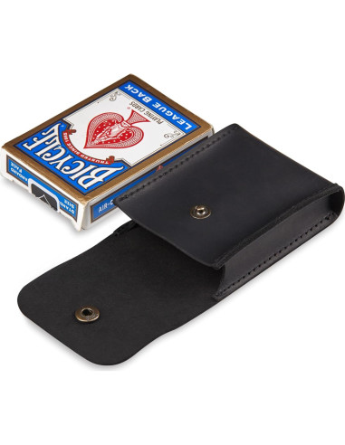 Funda de Cuero para Cartas Makyn - Negro, Compacta y Elegante