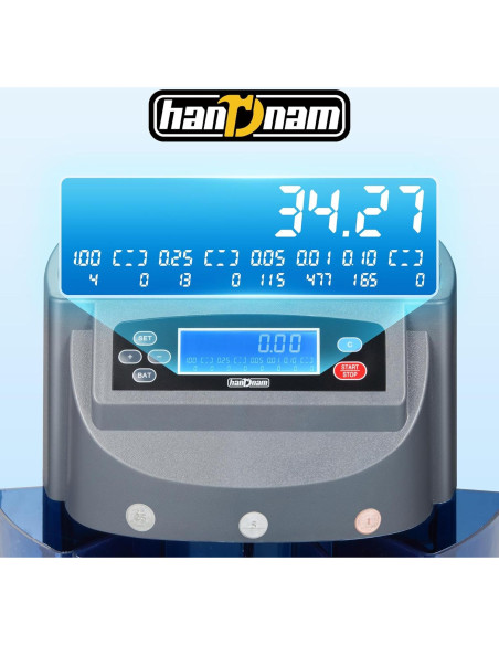 Máquina Contadora de Monedas Handnam 270 Monedas/min, 500 Capacidad Máquina Contadora de Monedas Handnam 270 Monedas/min, 500 Capacidad