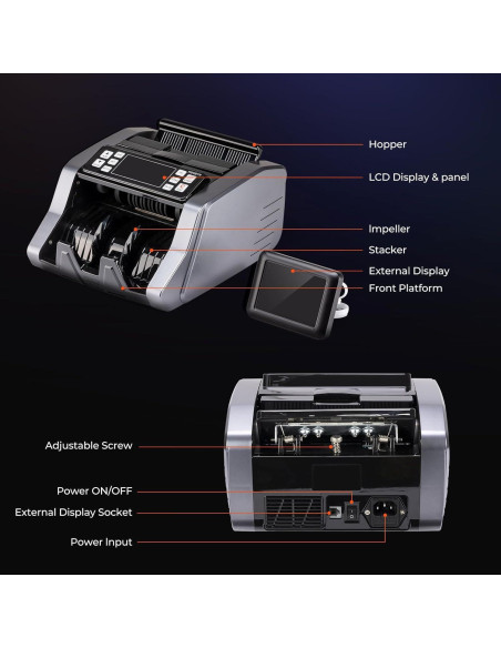 MUNBYN IMC20 Contadora de Dinero con Detección UV/IR, 4.74 kg MUNBYN IMC20 Contadora de Dinero con Detección UV/IR, 4.74 kg