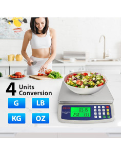 Escala de Cocina Digital MOCCO 40kg Acero Inoxidable LCD 2