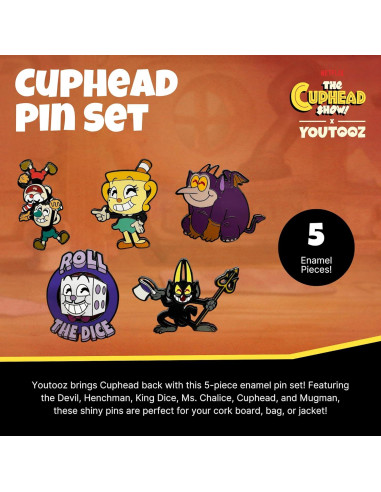 Conjunto de Pines de Cuphead Youtooz - 5 Pines Coleccionables