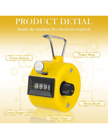Contador Clicker Manual Mecánico CHGANG 4 Dígitos 5 Pcs Contador Clicker Manual Mecánico CHGANG 4 Dígitos 5 Pcs