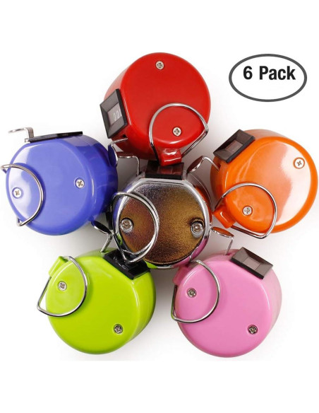 Contador de Mano Mecánico AFUNTA - Paquete de 6 Colores Contador de Mano Mecánico AFUNTA - Paquete de 6 Colores