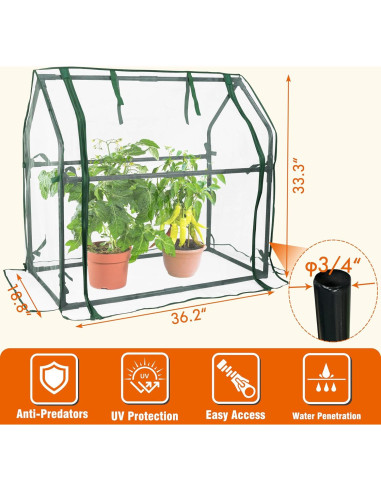 Invernadero Mini Gardzen 91.7x48x84.6 cm con Cubierta de Malla