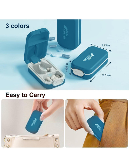 Cortador de Pastillas Portátil Hafigigi Azul con Cerradura Cortador de Pastillas Portátil Hafigigi Azul con Cerradura