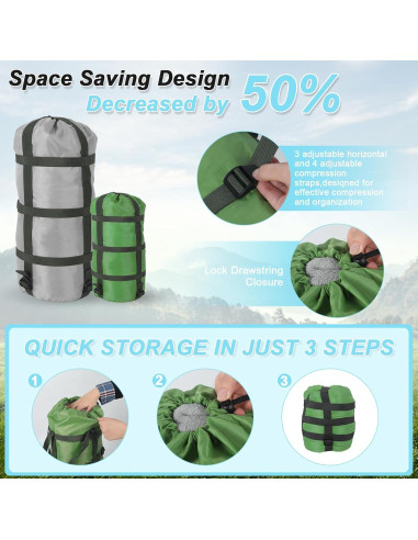 Juego de 4 Sacos de Compresión WHXGG para Saco de Dormir 11L-45L