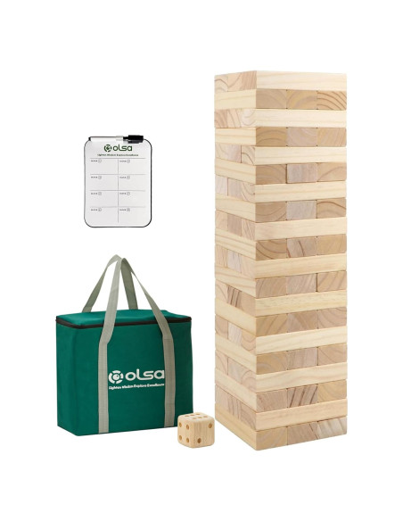 Juego de Bloques Apilables Olsa 60 Piezas Madera 0.67 a 1.52 m Juego de Bloques Apilables Olsa 60 Piezas Madera 0.67 a 1.52 m