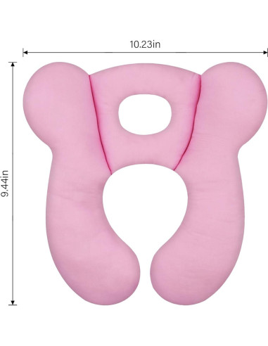 Almohada de Viaje para Bebés ZHOMA Rosa Semicircular Algodón