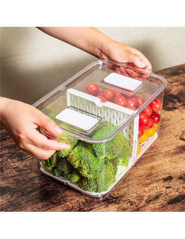 SANNO Contenedores de Almacenamiento para Frutas y Verduras - 2 Piezas