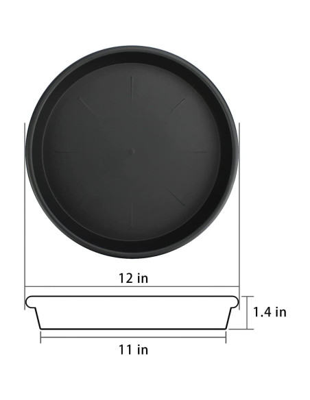 Plato de Planta Lechay 30.48cm Negro - Paquete de 3 Plato de Planta Lechay 30.48cm Negro - Paquete de 3