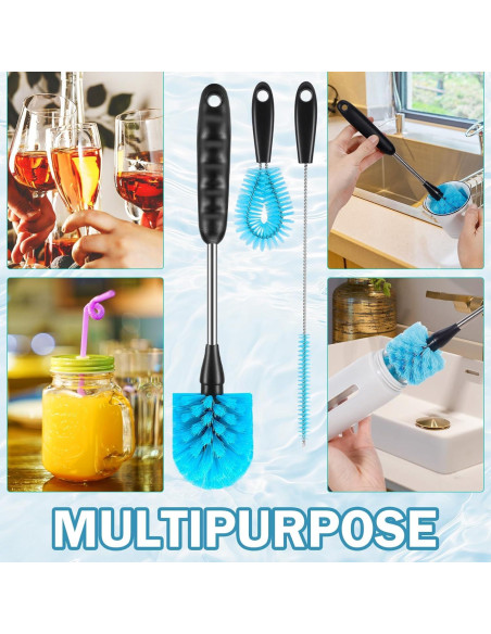 Juego de cepillos para botellas Rkddo 3 en 1 30.99 cm Juego de cepillos para botellas Rkddo 3 en 1 30.99 cm