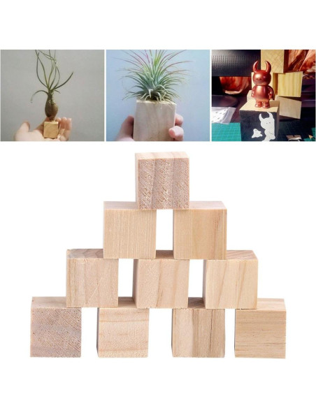 50 Cubos de Madera Hztyyier para Manualidades 10mm 50 Cubos de Madera Hztyyier para Manualidades 10mm