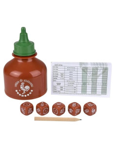 Juego de Dados YAHTZEE Sriracha - Taza y Dados Temáticos