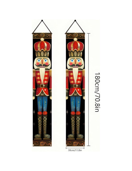 Banderas de Porche Navidad BlissYard Cascanueces 200 x 30 cm Banderas de Porche Navidad BlissYard Cascanueces 200 x 30 cm