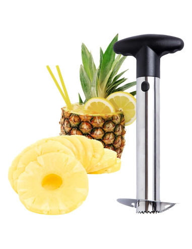 Descorazonador de piña Oaklyn de acero inoxidable con recetas