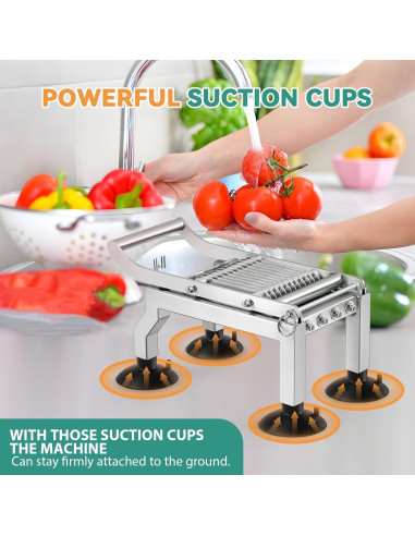 Cortador de Tomate Newhai Acero Inoxidable 10mm Manual con Ventosas