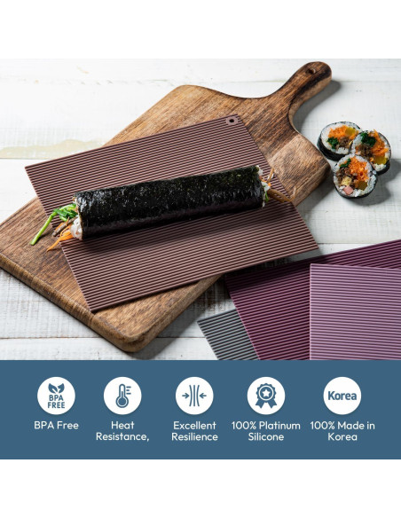 Estera de Sushi de Silicona Carrotez - Rodillo Kimbap Antiadherente Estera de Sushi de Silicona Carrotez - Rodillo Kimbap Antiadherente