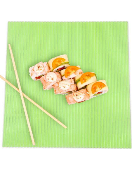 Juego de 3 Esteras de Sushi Hoolerry Plástico Verde 23x21cm Juego de 3 Esteras de Sushi Hoolerry Plástico Verde 23x21cm