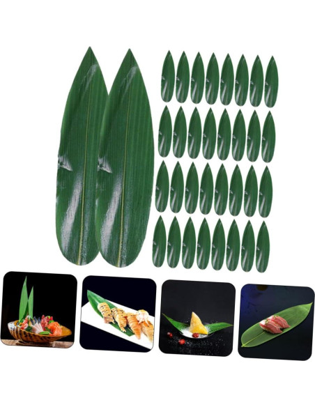IMIKEYA 100pcs Hojas de Bambú Decorativas para Sushi 18x4.7cm IMIKEYA 100pcs Hojas de Bambú Decorativas para Sushi 18x4.7cm