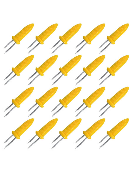 20 Sujetadores de Maíz Acero Inoxidable Laochoes 6 cm 20 Sujetadores de Maíz Acero Inoxidable Laochoes 6 cm
