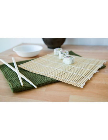 Estera de Sushi Fox Run 22.86 cm Bambú Natural Estera de Sushi Fox Run 22.86 cm Bambú Natural