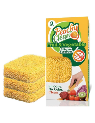 Limpiador de Silicona Peachy Clean - 3 Unidades para Frutas y Verduras