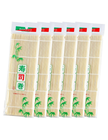 Estera de Enrollado de Sushi JIALEEY de Bambú 24.1 cm - Set 6 PZS