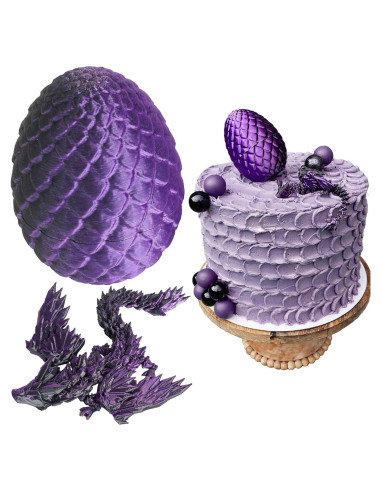 Adorno de Pastel de Huevo de Dragón Roaring Good Time - Morado