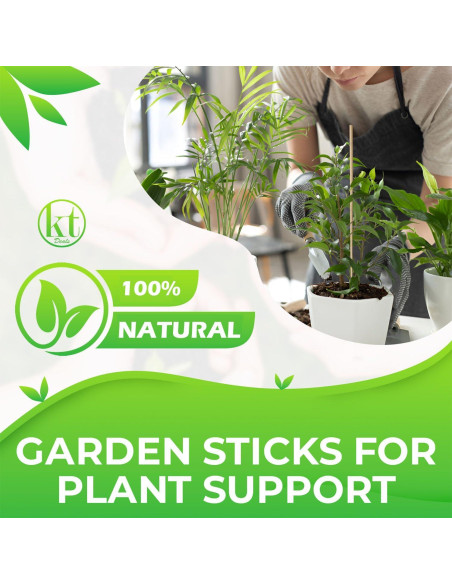 Paquete de 100 estacas de bambú 40.64 cm para plantas KT Deals Paquete de 100 estacas de bambú 40.64 cm para plantas KT Deals