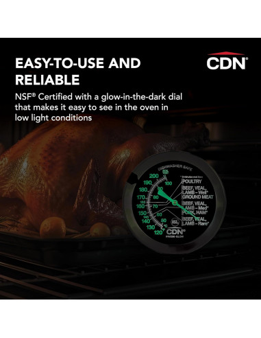 Termómetro de Carne CDN ProAccurate GLOW 5.1 cm Impermeable