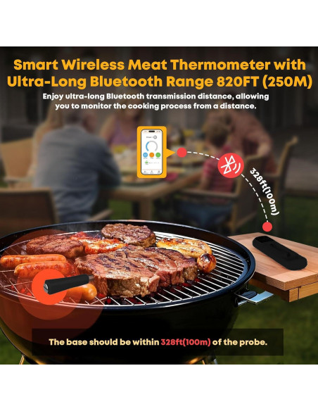 Termómetro de Carne Inalámbrico Megapuxin con Bluetooth y Doble Sonda Termómetro de Carne Inalámbrico Megapuxin con Bluetooth y Doble Sonda