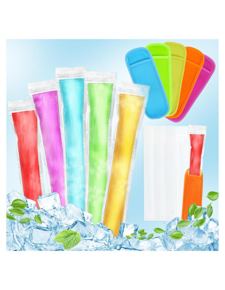 105 Moldes de Paletas RAINFLOW + 5 Fundas + 100 Bolsas Desechables 105 Moldes de Paletas RAINFLOW + 5 Fundas + 100 Bolsas Desechables