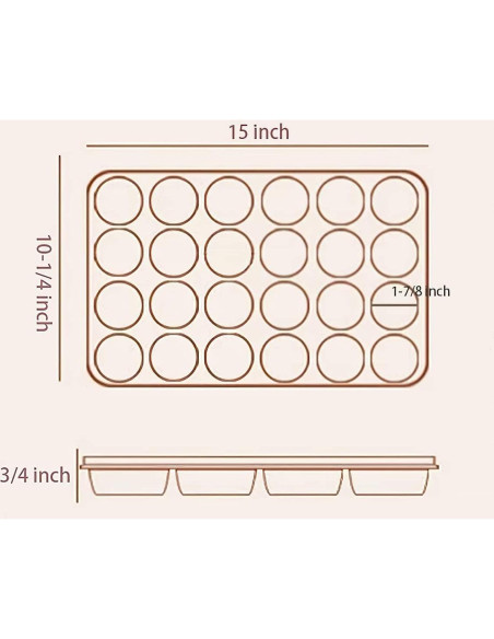 Molde para Mini Cupcakes Kingrol 24 Tazas Acero al Carbono Molde para Mini Cupcakes Kingrol 24 Tazas Acero al Carbono