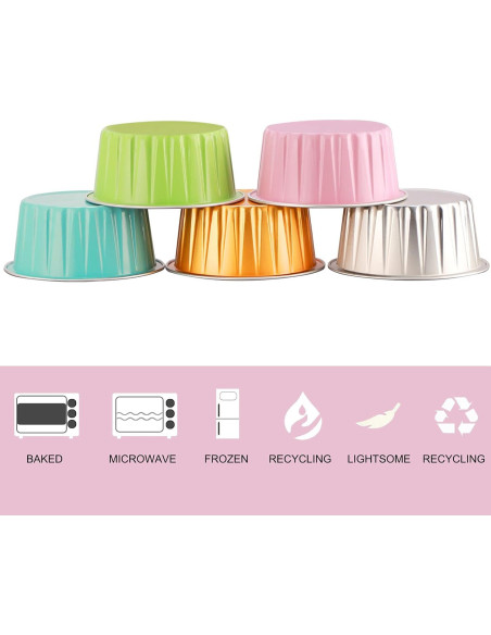 Forros para Cupcakes EUSOAR 50pcs Aluminio 141.75g 5 Colores Forros para Cupcakes EUSOAR 50pcs Aluminio 141.75g 5 Colores