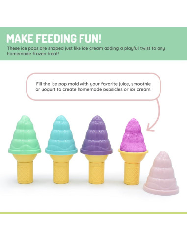Moldes de Helado Melii Multicolor, Paquete de 4, Reutilizables