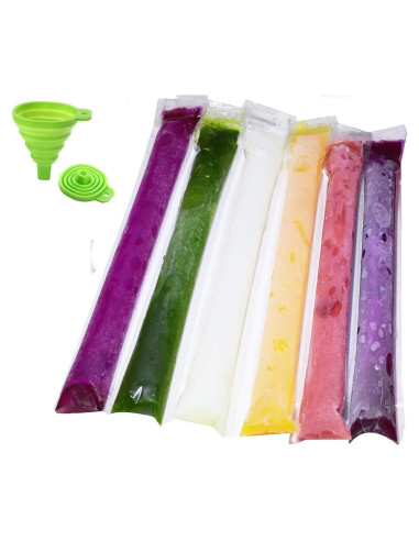 120 Bolsas de Paletas de Hielo WYLSY 27.94x5.08cm con Cierre