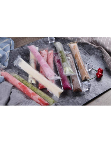 120 Bolsas de Paletas de Hielo WYLSY 27.94x5.08cm con Cierre