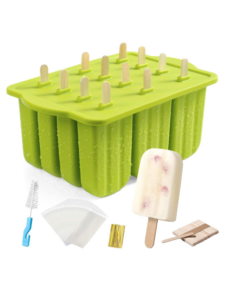 Moldes de Silicona para Paletas AODISTUCE 12 Cavidades 90 ml Moldes de Silicona para Paletas AODISTUCE 12 Cavidades 90 ml