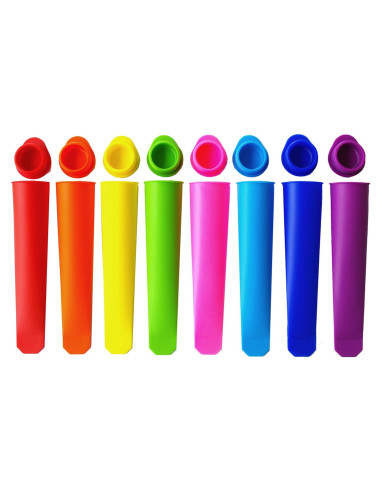 Moldes de Paletas de Silicona Mirenlife - Set de 8 Colores Vibrantes