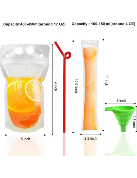 100 Bolsas para Bebidas Ucio + 30 Moldes de Paletas Desechables 100 Bolsas para Bebidas Ucio + 30 Moldes de Paletas Desechables
