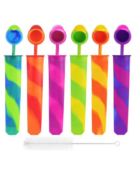 6 Moldes de Silicona para Paletas SAYAYA Reutilizables 100ml 6 Moldes de Silicona para Paletas SAYAYA Reutilizables 100ml
