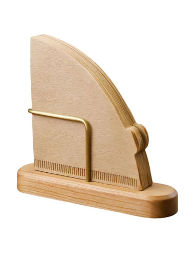 Soporte para Filtros de Café V60 DEYIMAN - Madera y Latón, 40 Filtros
