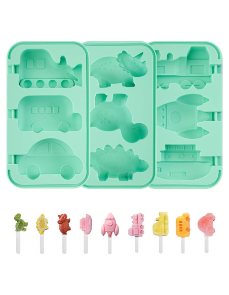 Molde de Silicona para Helados Fumwase 3 Piezas Verde Molde de Silicona para Helados Fumwase 3 Piezas Verde