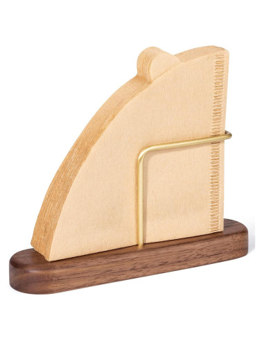 Soporte para Filtros de Café Jumperlay de Nogal y Latón