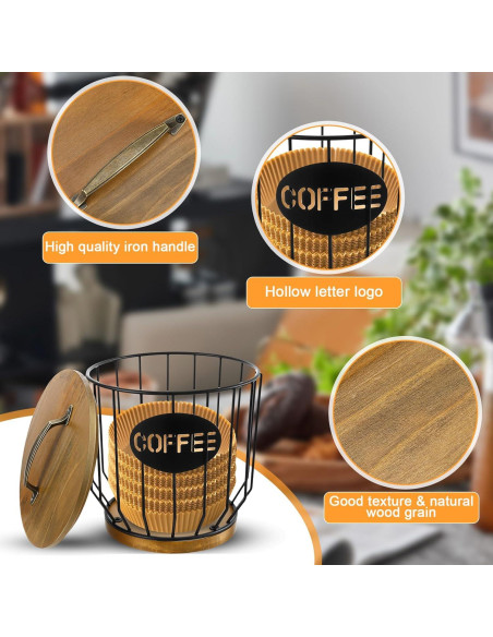 Soporte para Filtros de Café Yuanan con Tapa de Madera 16.5x18 cm Soporte para Filtros de Café Yuanan con Tapa de Madera 16.5x18 cm