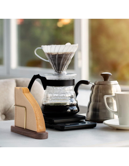 Soporte para Filtros de Café Jumperlay de Nogal y Latón Soporte para Filtros de Café Jumperlay de Nogal y Latón